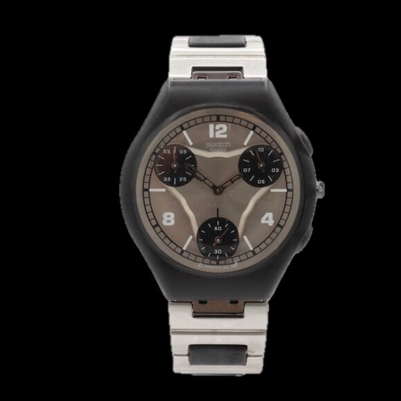 Vintage Swatch AG 2001 Grey Sunburst Men's Quartz Chronograph Wristwatch Swiss - Picture 4 of 5